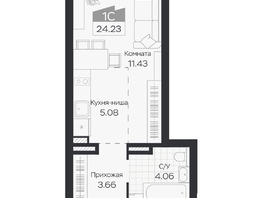 Продается Студия ЖК Базилик, дом 3, 24.23  м&sup2;, 4301000 рублей