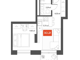 Продается 1-комнатная квартира ЖК ЩА, 29.91  м², 6650000 рублей