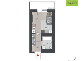 Продается Студия ЖК ДНК, 23.3  м², 3621500 рублей