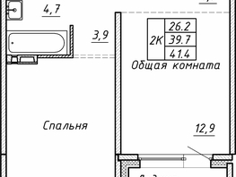 Продается 2-комнатная квартира ЖК Гренландия, Лес дом №5, 41.4  м², 5600000 рублей