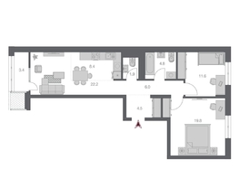 Продается 3-комнатная квартира ЖК Беринг, дом 3, 74.2 м², 13200000 рублей