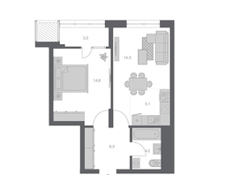 Продается 2-комнатная квартира ЖК Беринг, дом 3, 48.11 м², 8700000 рублей