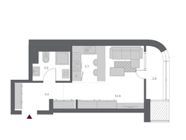 Продается Студия ЖК Беринг, дом 3, 33.57 м², 6350000 рублей