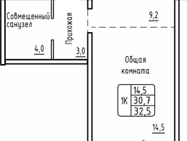 Продается 1-комнатная квартира ЖК Самоцветы, Бирюза дом 2, 32.5 м², 3800000 рублей