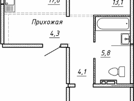 Продается 2-комнатная квартира ЖК Гренландия, Лес дом №5, 64 м², 7150000 рублей