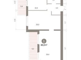 Продается 1-комнатная квартира ЖК Пшеница, дом 5.2, 79.96  м&sup2;, 11370000 рублей
