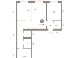 Продается 3-комнатная квартира ЖК Пшеница, дом 5.2, 87.03  м&sup2;, 12420000 рублей