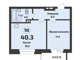 Продается 1-комнатная квартира ЖК Приозерный, дом 713 серия Life, 40.3 м², 5900000 рублей