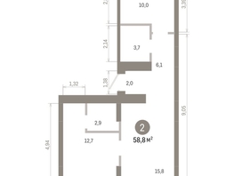 Продается 2-комнатная квартира ЖК Лебедевский квартал, дом 1, 58.8  м², 10900000 рублей