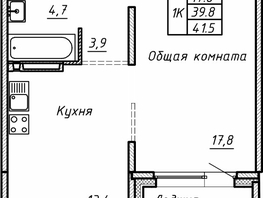 Продается 1-комнатная квартира ЖК Гренландия, Лес дом №5, 41.5  м², 5600000 рублей
