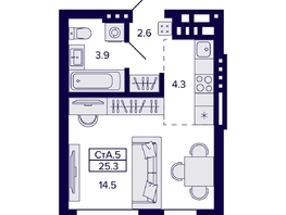 Продается Студия ЖК Сподвижники, 25.3  м², 4200000 рублей
