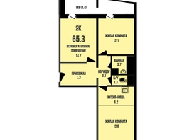Продается 2-комнатная квартира ЖК Династия, дом 909, 65.3  м&sup2;, 7200000 рублей