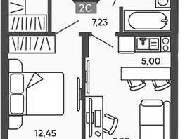 Продается 2-комнатная квартира ЖК Ермак, 42.69  м², 5800000 рублей