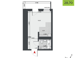 Продается Студия ЖК ДНК, 28.7  м&sup2;, 5100000 рублей