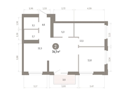 Продается 2-комнатная квартира ЖК Город на озере, 74.73  м&sup2;, 17240000 рублей