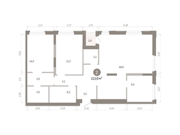 Продается 2-комнатная квартира ЖК Город на озере, 112.96  м&sup2;, 22900000 рублей