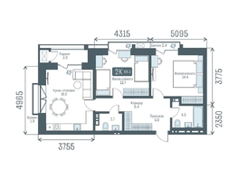 Продается 2-комнатная квартира  Кварталы Немировича, 2 очередь, 68.3  м&sup2;, 10701000 рублей