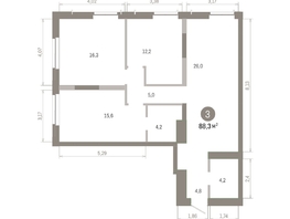Продается 3-комнатная квартира ЖК Европейский берег, дом 45, 88.27  м&sup2;, 12730000 рублей