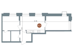 Продается 2-комнатная квартира ЖК 19/56 Кварталы Телецентра, сек 2, 56  м&sup2;, 9290000 рублей