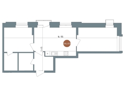 Продается 2-комнатная квартира ЖК 19/56 Кварталы Телецентра, сек 2, 56  м&sup2;, 9490000 рублей