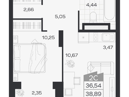 Продается 2-комнатная квартира ЖК Ясный берег, дом 19, бс 2-5, 39.44  м&sup2;, 8217000 рублей