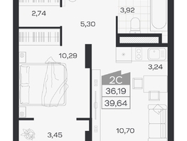 Продается 2-комнатная квартира ЖК Ясный берег, дом 19, бс 2-5, 39.93  м&sup2;, 8097000 рублей