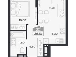 Продается 2-комнатная квартира ЖК Ясный берег, дом 32, 36.1  м&sup2;, 7421000 рублей