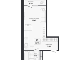 Продается Студия ЖК Ясный берег, дом 10, бс 8-10, 32.75  м&sup2;, 6644000 рублей