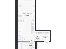 Продается Студия ЖК Ясный берег, дом 10, бс 8-10, 35.86  м&sup2;, 6415000 рублей