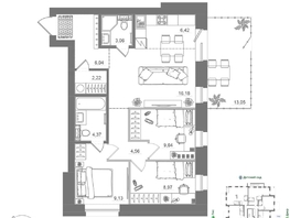Продается 3-комнатная квартира ЖК Спектр, дом 10, 83.64  м&sup2;, 13369000 рублей
