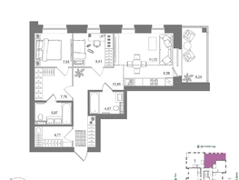 Продается 2-комнатная квартира ЖК Спектр, дом 10, 78.92  м&sup2;, 13090000 рублей