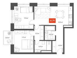 Продается 2-комнатная квартира  Квартал ЩА, 61.2  м&sup2;, 12290000 рублей