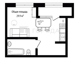 Продается Студия  Кварталы Немировича, 1 очередь, 29.9  м&sup2;, 6500000 рублей