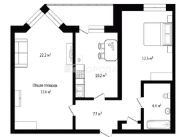 Продается 2-комнатная квартира Революции ул, 54.7  м&sup2;, 10600000 рублей