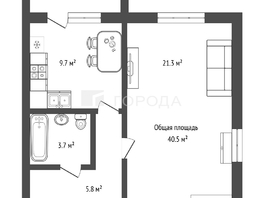 Продается 1-комнатная квартира Садовая ул, 40.5  м&sup2;, 3900000 рублей