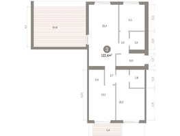 Продается 3-комнатная квартира ЖК Пшеница, дом 5.2, 122.39  м&sup2;, 15140000 рублей