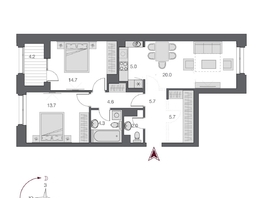 Продается 3-комнатная квартира  Дом Нобель, 77.8  м&sup2;, 18250000 рублей
