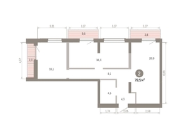 Продается 2-комнатная квартира ЖК Европейский берег, дом 46, 79.48  м&sup2;, 10140000 рублей