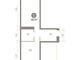 Продается 1-комнатная квартира ЖК Европейский берег, дом 46, 49.73  м&sup2;, 9570000 рублей