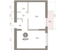 Продается 1-комнатная квартира ЖК Европейский берег, дом 46, 43.84  м&sup2;, 8720000 рублей