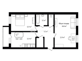 Продается 2-комнатная квартира 64.4  м&sup2;, 8200000 рублей