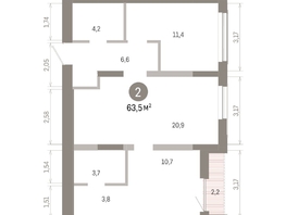Продается 2-комнатная квартира ЖК Европейский берег, дом 46, 63.47  м&sup2;, 9860000 рублей
