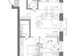 Продается 2-комнатная квартира ЖК Спектр, дом 10, 74.28  м&sup2;, 14390000 рублей