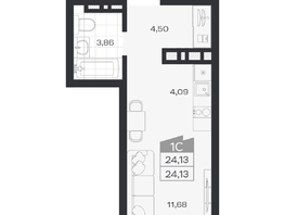 Продается Студия ЖК Ясный берег, дом 33, 24.13  м&sup2;, 4753000 рублей