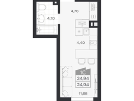 Продается Студия ЖК Ясный берег, дом 33, 24.94  м&sup2;, 4686000 рублей