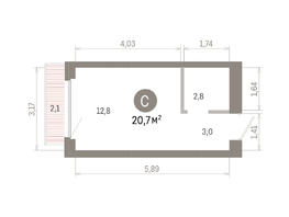Продается Студия ЖК Лебедевский квартал, д 1, 20.7  м&sup2;, 4660000 рублей