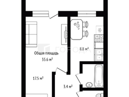 Продается 1-комнатная квартира Серебряные ключи ул, 35.6  м&sup2;, 5450000 рублей