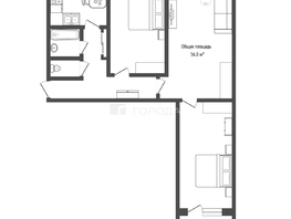 Продается 3-комнатная квартира Бориса Богаткова ул, 56  м&sup2;, 6050000 рублей