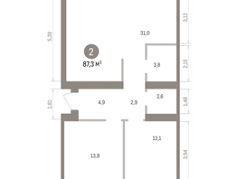 Продается 2-комнатная квартира ЖК Пшеница, дом 5.2, 87.25  м&sup2;, 10050000 рублей