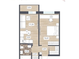 Продается 2-комнатная квартира ЖК Радуга Сибири, дом 14, 44.1  м&sup2;, 4564350 рублей